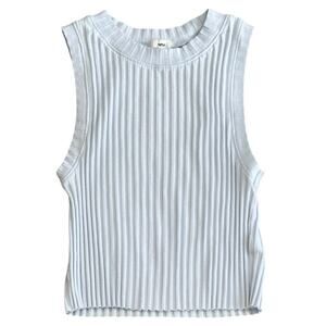AERIE Light Blue Ribbed Tank Medium